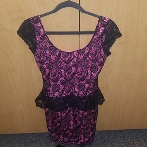 Hot Pink Peplum Party Dress!
